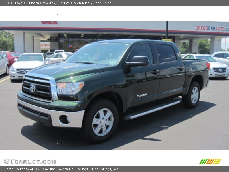 Spruce Green Mica / Sand Beige 2010 Toyota Tundra CrewMax