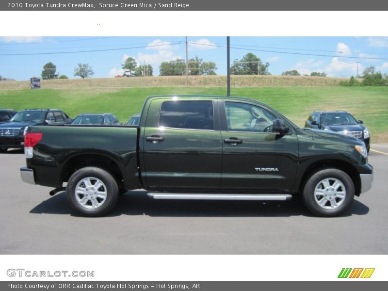 Spruce Green Mica / Sand Beige 2010 Toyota Tundra CrewMax