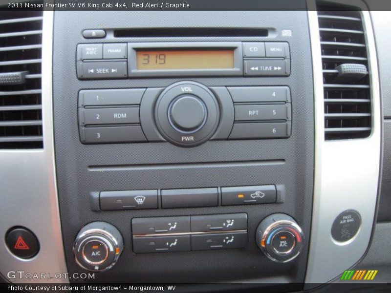 Controls of 2011 Frontier SV V6 King Cab 4x4