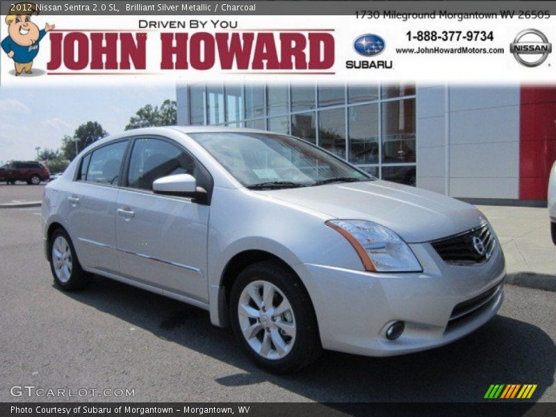 Brilliant Silver Metallic / Charcoal 2012 Nissan Sentra 2.0 SL