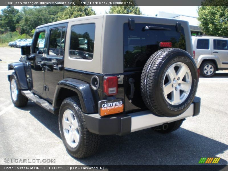 Black / Dark Khaki/Medium Khaki 2008 Jeep Wrangler Unlimited Sahara 4x4