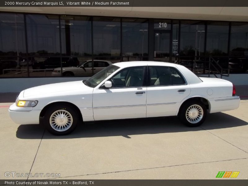 Vibrant White / Medium Parchment 2000 Mercury Grand Marquis LS