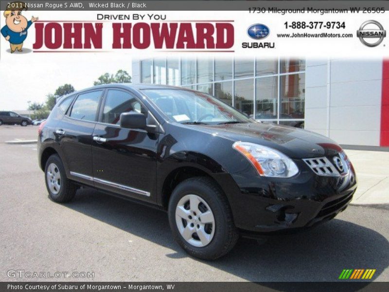 Wicked Black / Black 2011 Nissan Rogue S AWD