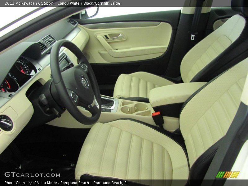 Candy White / Black/Cornsilk Beige 2012 Volkswagen CC Sport