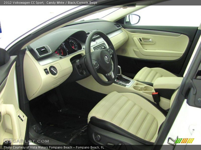 Candy White / Black/Cornsilk Beige 2012 Volkswagen CC Sport