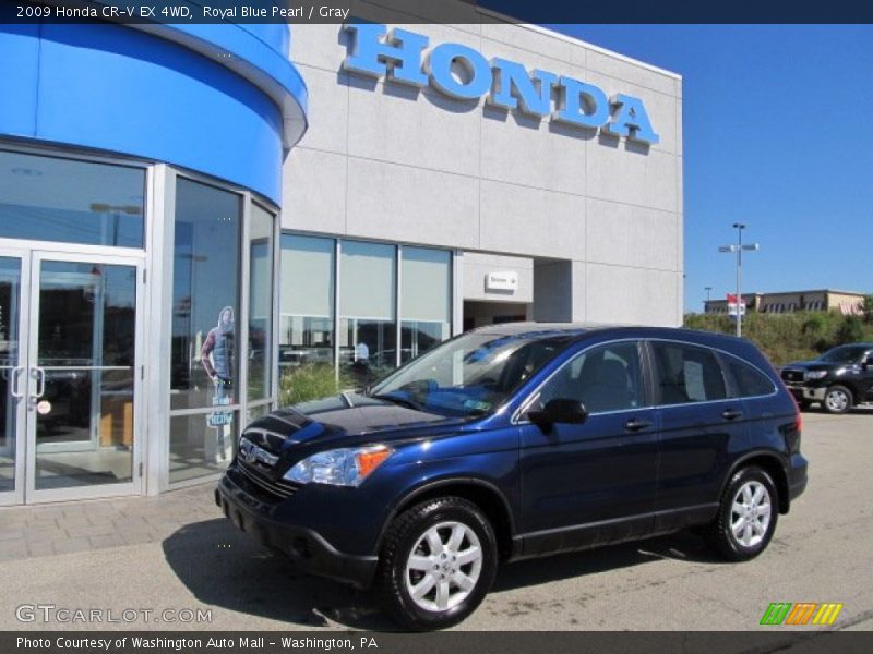 Royal Blue Pearl / Gray 2009 Honda CR-V EX 4WD