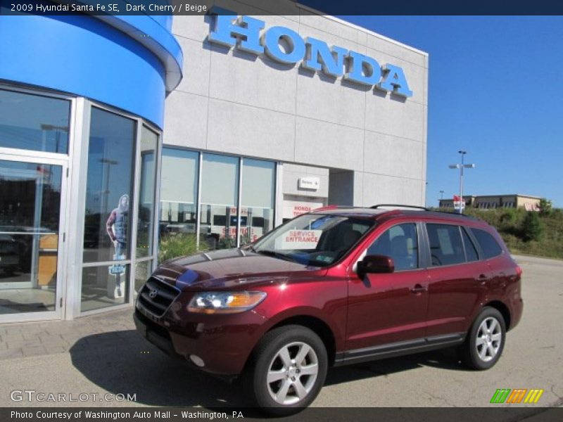 Dark Cherry / Beige 2009 Hyundai Santa Fe SE