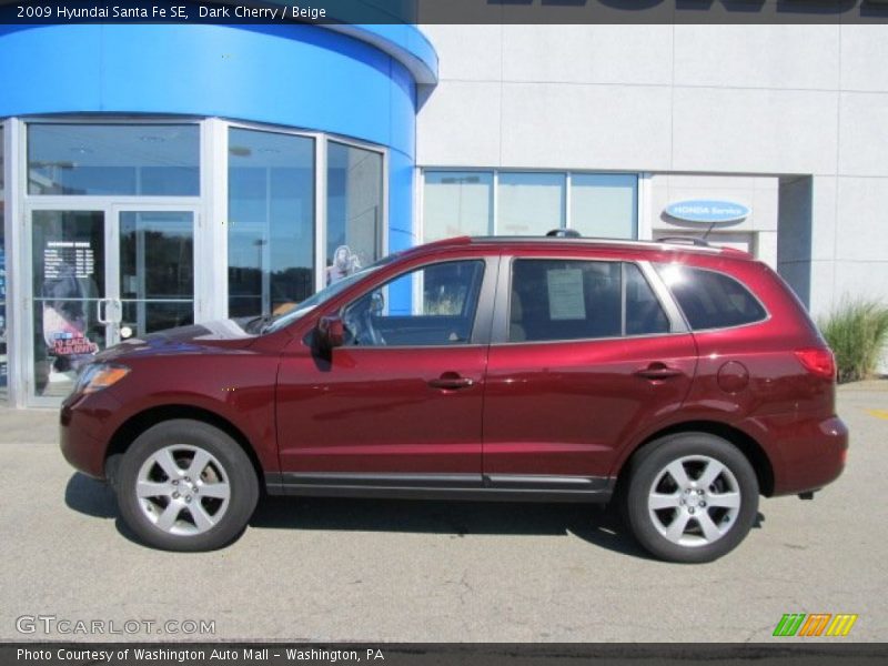 Dark Cherry / Beige 2009 Hyundai Santa Fe SE