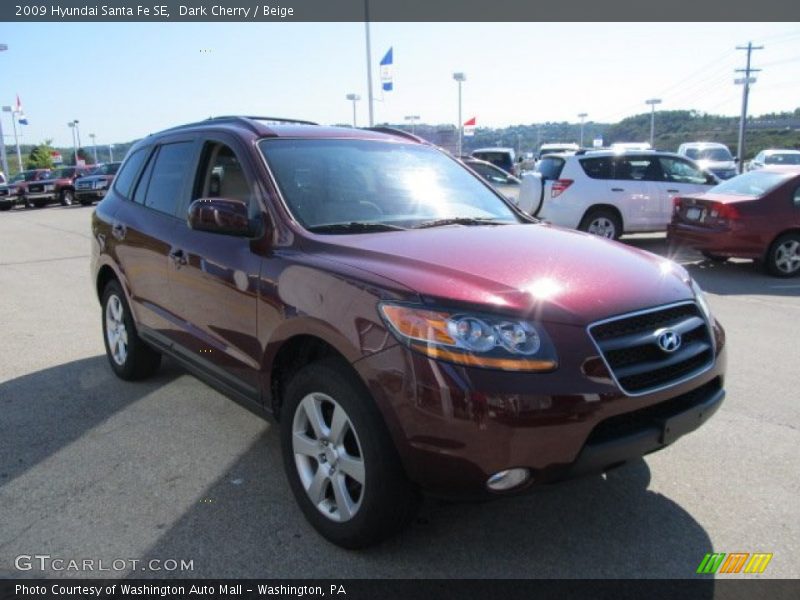 Dark Cherry / Beige 2009 Hyundai Santa Fe SE