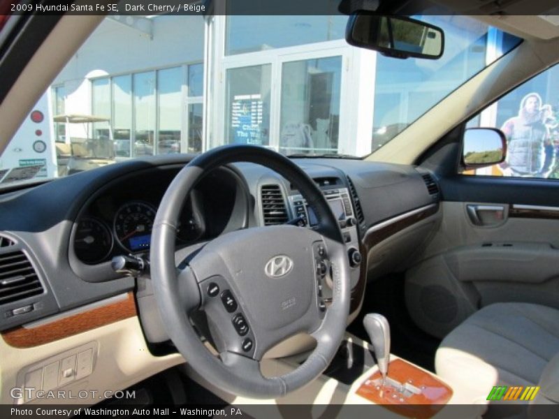 Dark Cherry / Beige 2009 Hyundai Santa Fe SE
