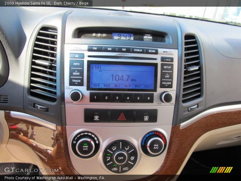 Dark Cherry / Beige 2009 Hyundai Santa Fe SE