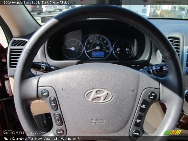 Dark Cherry / Beige 2009 Hyundai Santa Fe SE