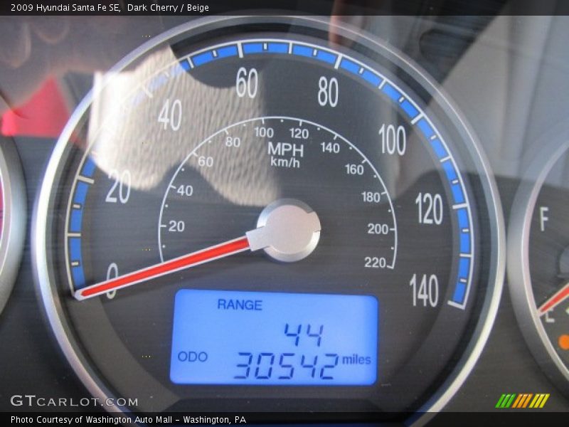 Dark Cherry / Beige 2009 Hyundai Santa Fe SE