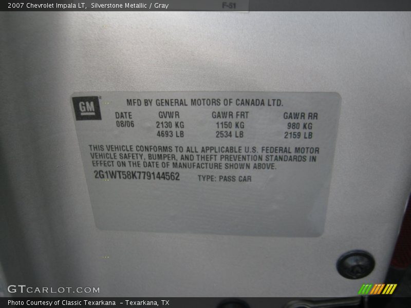 Silverstone Metallic / Gray 2007 Chevrolet Impala LT