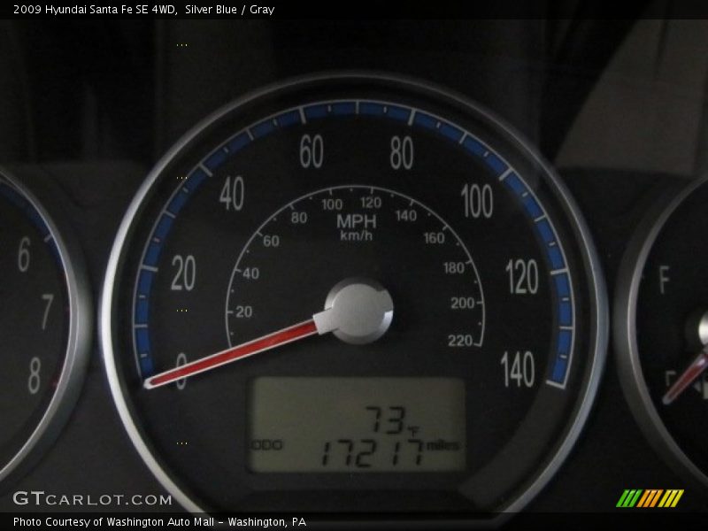Silver Blue / Gray 2009 Hyundai Santa Fe SE 4WD