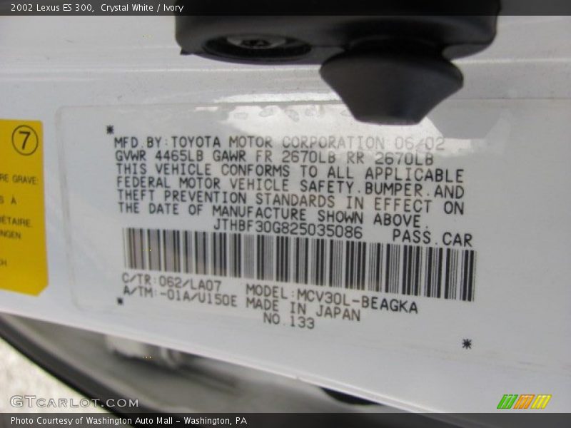 Crystal White / Ivory 2002 Lexus ES 300