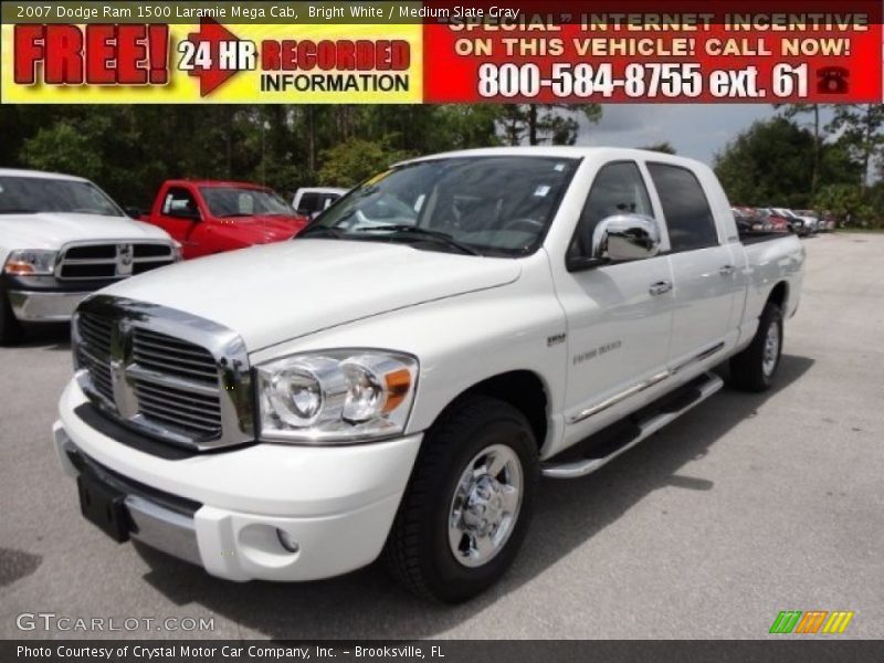 Bright White / Medium Slate Gray 2007 Dodge Ram 1500 Laramie Mega Cab