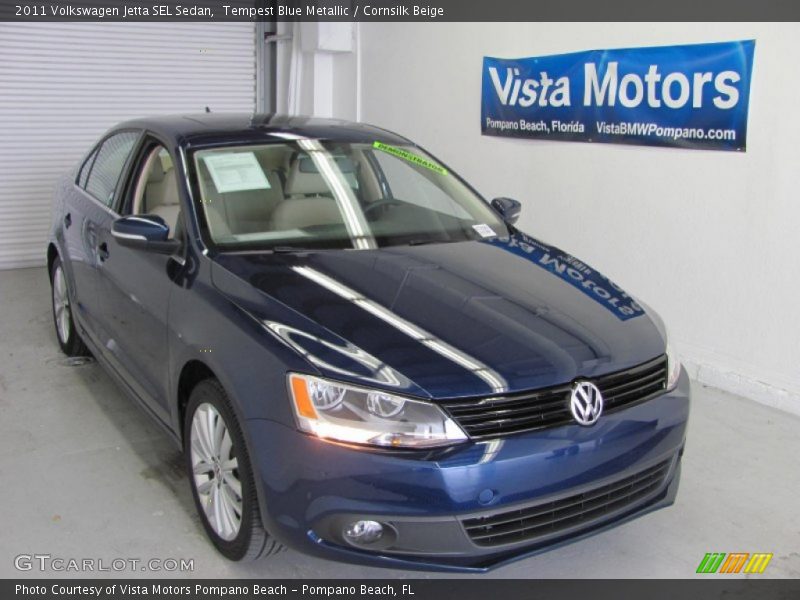 Tempest Blue Metallic / Cornsilk Beige 2011 Volkswagen Jetta SEL Sedan