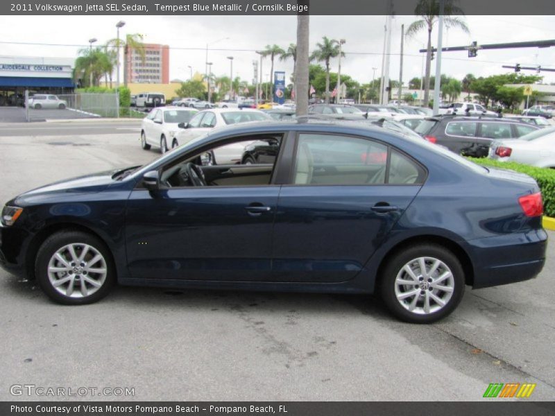 Tempest Blue Metallic / Cornsilk Beige 2011 Volkswagen Jetta SEL Sedan