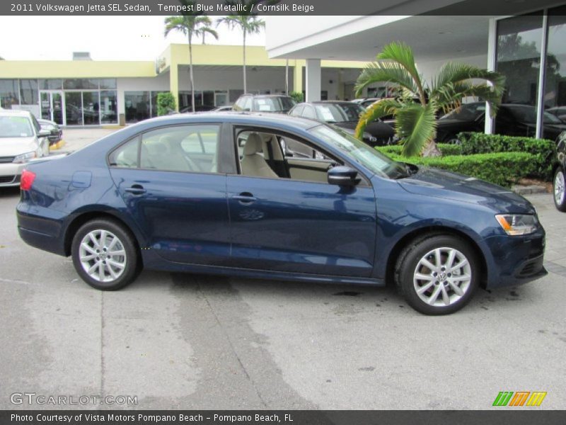 Tempest Blue Metallic / Cornsilk Beige 2011 Volkswagen Jetta SEL Sedan