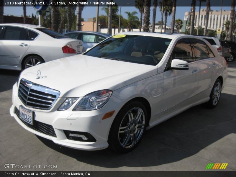 Arctic White / Natural Beige 2010 Mercedes-Benz E 550 Sedan