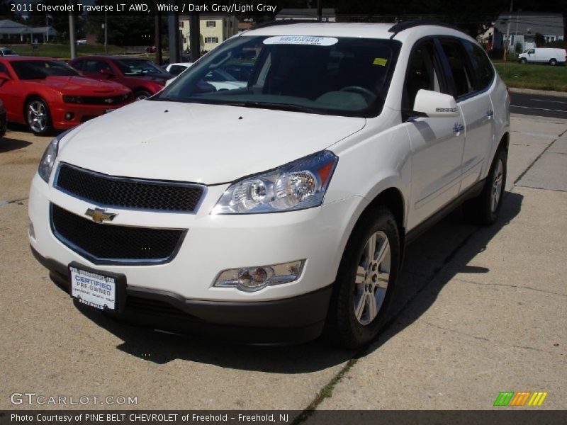 White / Dark Gray/Light Gray 2011 Chevrolet Traverse LT AWD
