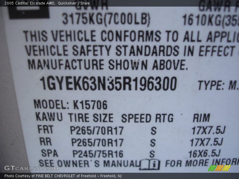 Quicksilver / Shale 2005 Cadillac Escalade AWD