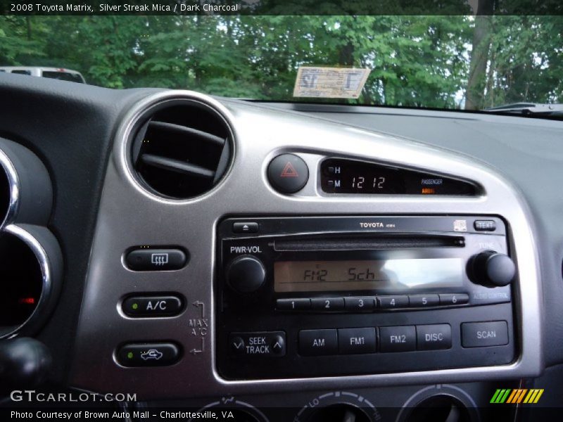 Silver Streak Mica / Dark Charcoal 2008 Toyota Matrix