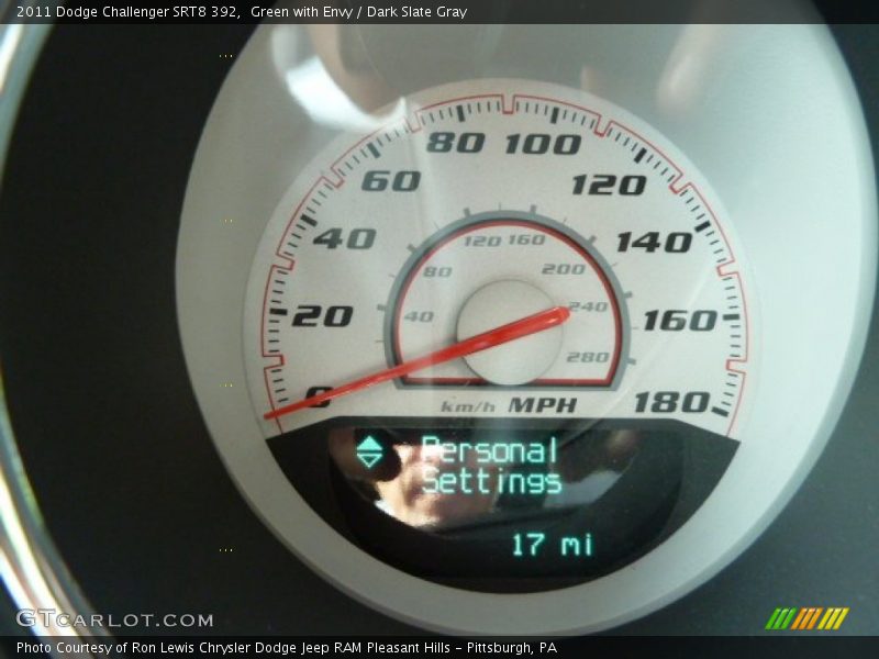 Green with Envy / Dark Slate Gray 2011 Dodge Challenger SRT8 392