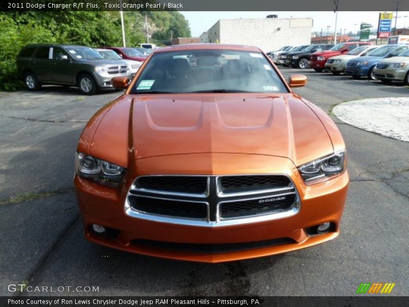 Toxic Orange Pearl / Black 2011 Dodge Charger R/T Plus