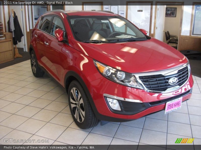 Signal Red / Black 2011 Kia Sportage EX AWD