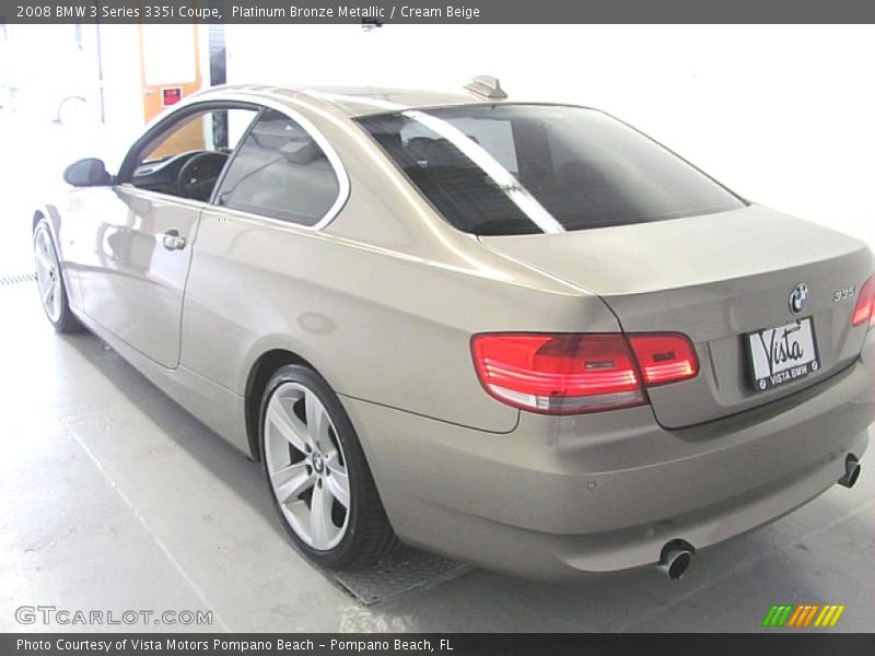 Platinum Bronze Metallic / Cream Beige 2008 BMW 3 Series 335i Coupe