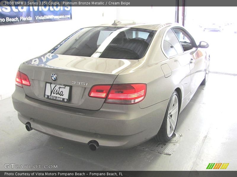 Platinum Bronze Metallic / Cream Beige 2008 BMW 3 Series 335i Coupe