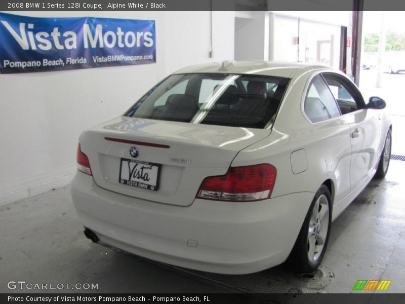Alpine White / Black 2008 BMW 1 Series 128i Coupe