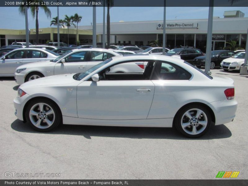 Alpine White / Black 2008 BMW 1 Series 128i Coupe
