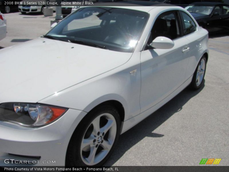 Alpine White / Black 2008 BMW 1 Series 128i Coupe