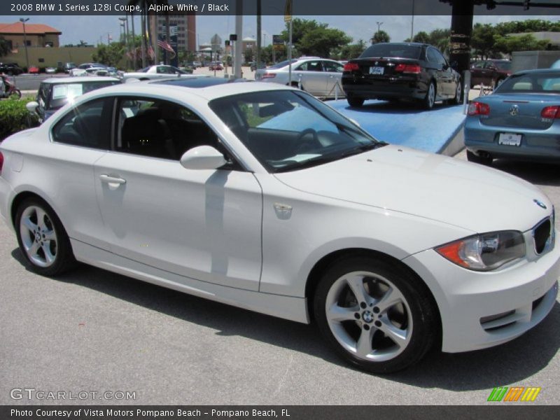 Alpine White / Black 2008 BMW 1 Series 128i Coupe