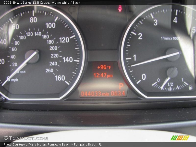 Alpine White / Black 2008 BMW 1 Series 128i Coupe