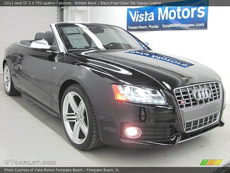 Brilliant Black / Black/Pearl Silver Silk Nappa Leather 2011 Audi S5 3.0 TFSI quattro Cabriolet