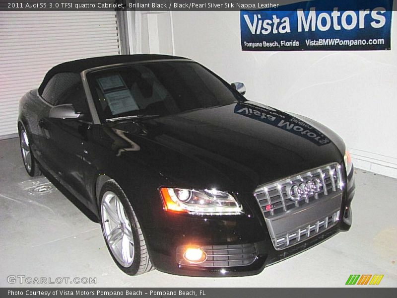 Brilliant Black / Black/Pearl Silver Silk Nappa Leather 2011 Audi S5 3.0 TFSI quattro Cabriolet