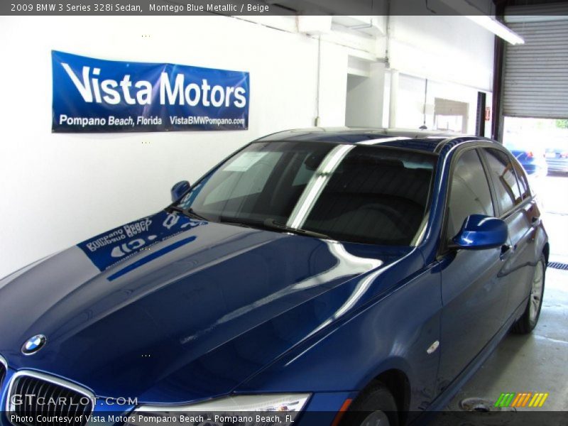 Montego Blue Metallic / Beige 2009 BMW 3 Series 328i Sedan