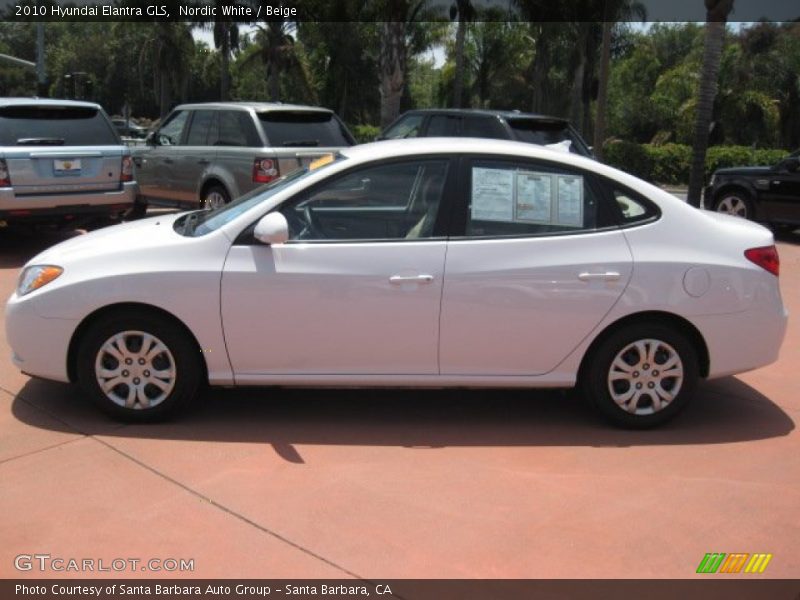 Nordic White / Beige 2010 Hyundai Elantra GLS