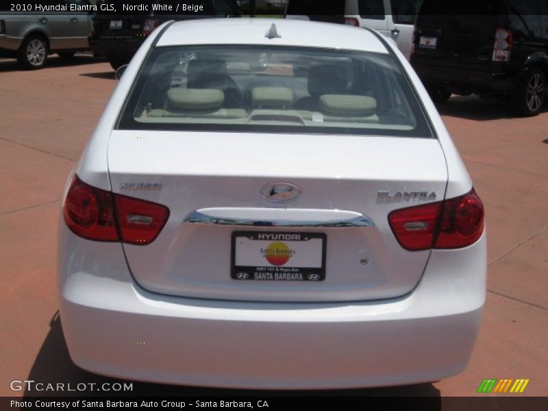 Nordic White / Beige 2010 Hyundai Elantra GLS