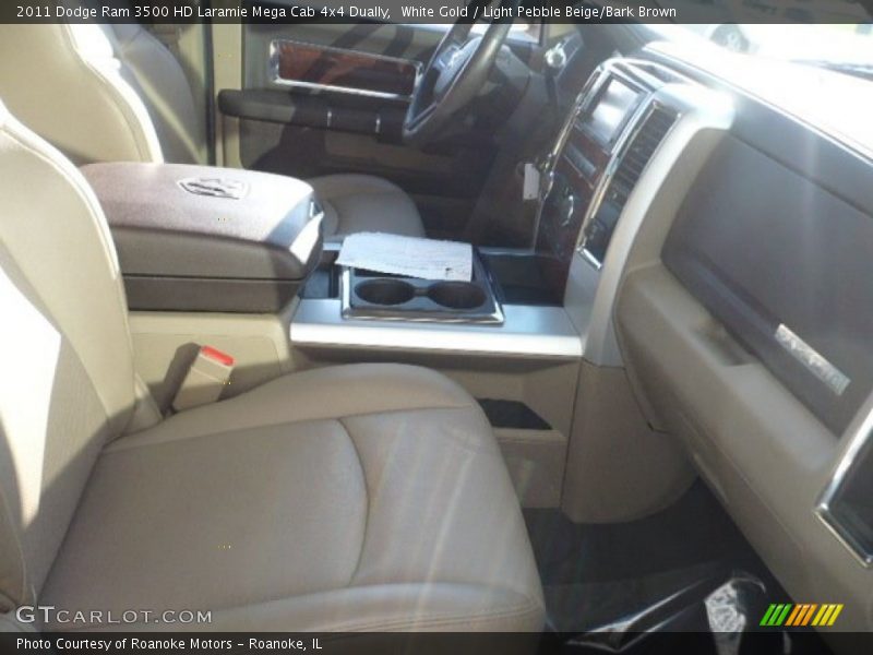 White Gold / Light Pebble Beige/Bark Brown 2011 Dodge Ram 3500 HD Laramie Mega Cab 4x4 Dually