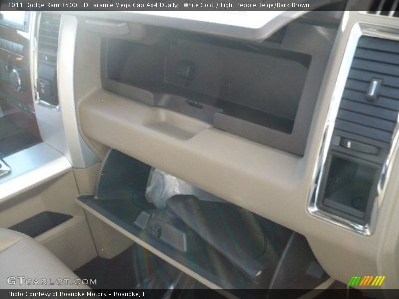 White Gold / Light Pebble Beige/Bark Brown 2011 Dodge Ram 3500 HD Laramie Mega Cab 4x4 Dually