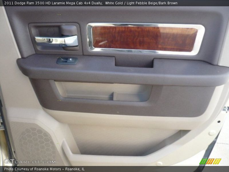 White Gold / Light Pebble Beige/Bark Brown 2011 Dodge Ram 3500 HD Laramie Mega Cab 4x4 Dually