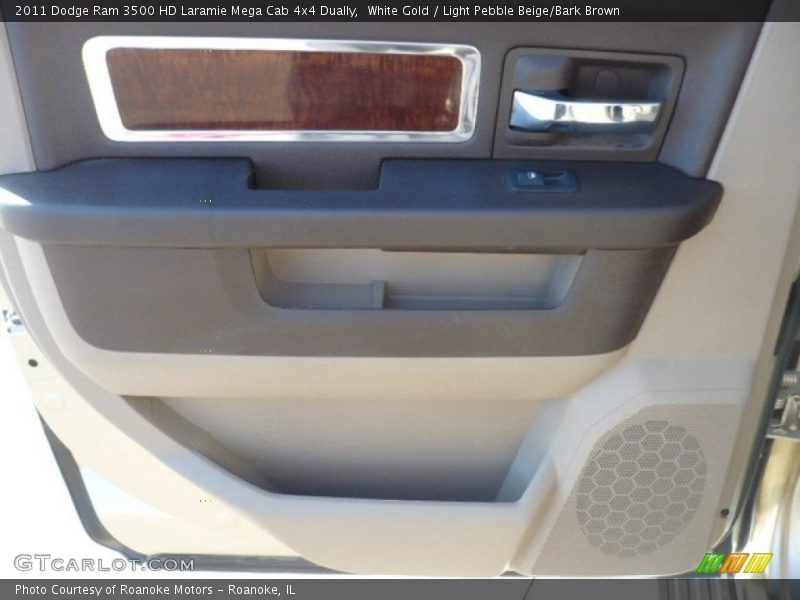 White Gold / Light Pebble Beige/Bark Brown 2011 Dodge Ram 3500 HD Laramie Mega Cab 4x4 Dually