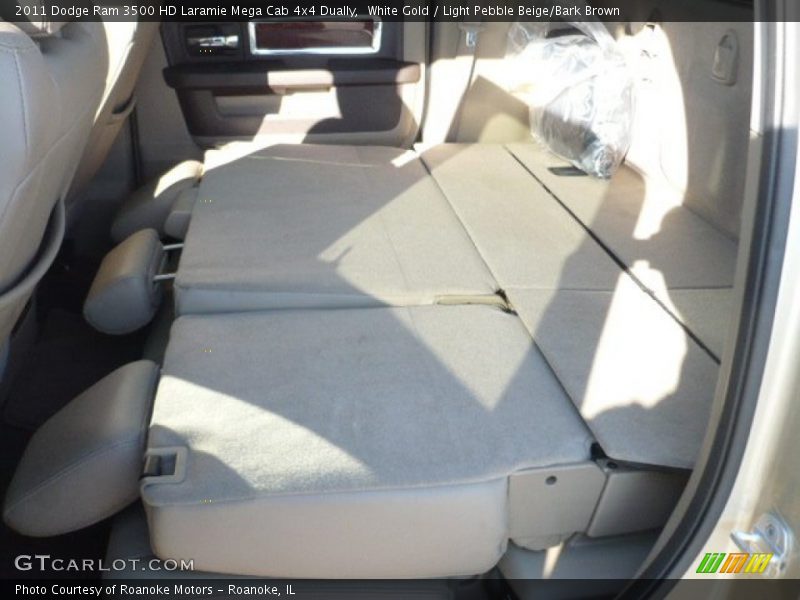 White Gold / Light Pebble Beige/Bark Brown 2011 Dodge Ram 3500 HD Laramie Mega Cab 4x4 Dually