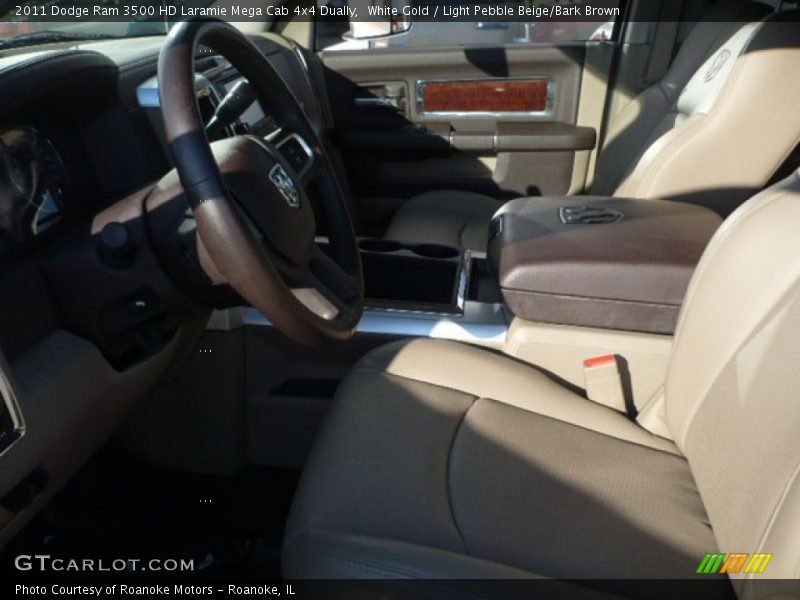 White Gold / Light Pebble Beige/Bark Brown 2011 Dodge Ram 3500 HD Laramie Mega Cab 4x4 Dually