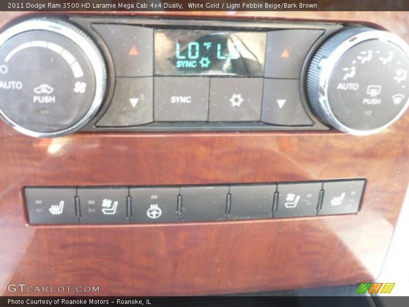 White Gold / Light Pebble Beige/Bark Brown 2011 Dodge Ram 3500 HD Laramie Mega Cab 4x4 Dually